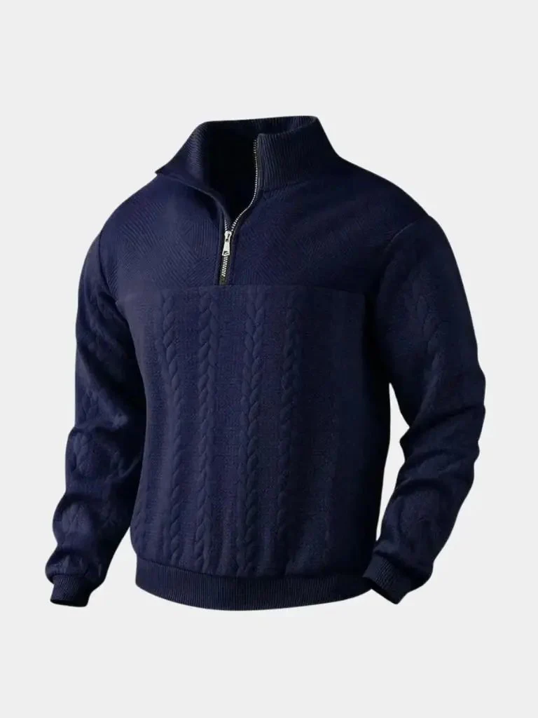 Men’s Knit Sweater – Essential Henley Quarter Casual Everyday Knitwear - Image 3
